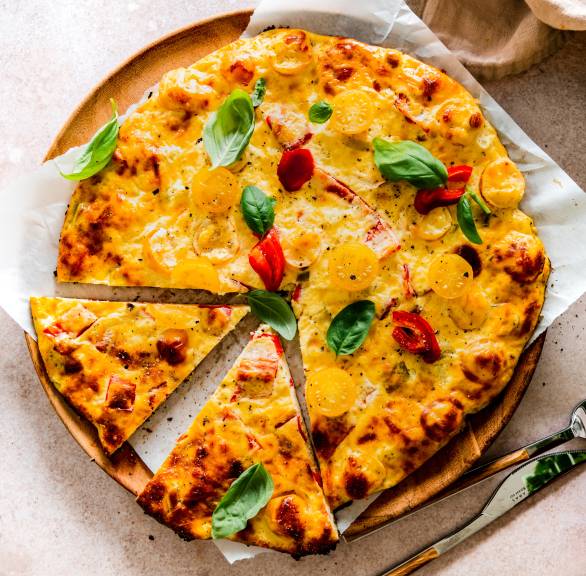 Pizza jajeczna o niskiej zawartości węglowodanów
