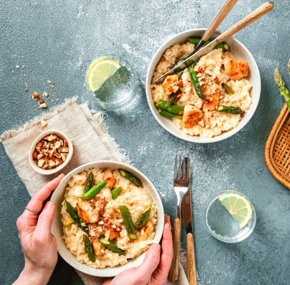 Szparagowe risotto z kurczakiem