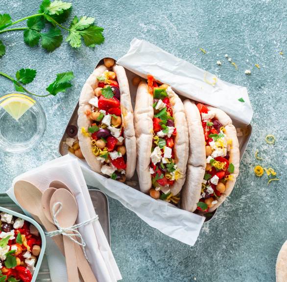 Wegetariańskie pita-wrapy