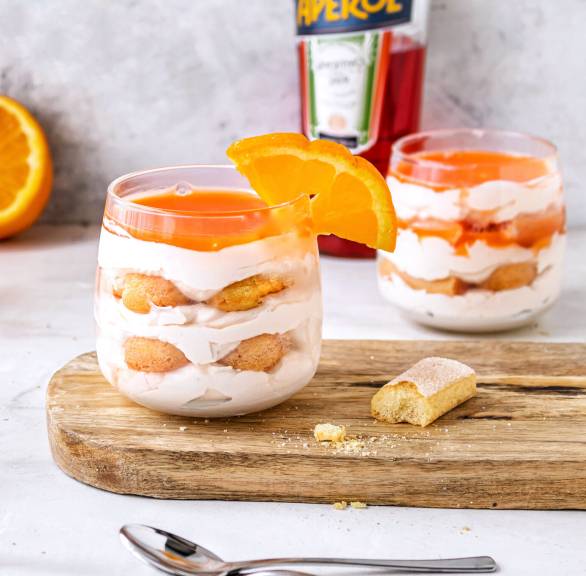 Kremowe tiramisu "Aperol" w szklance