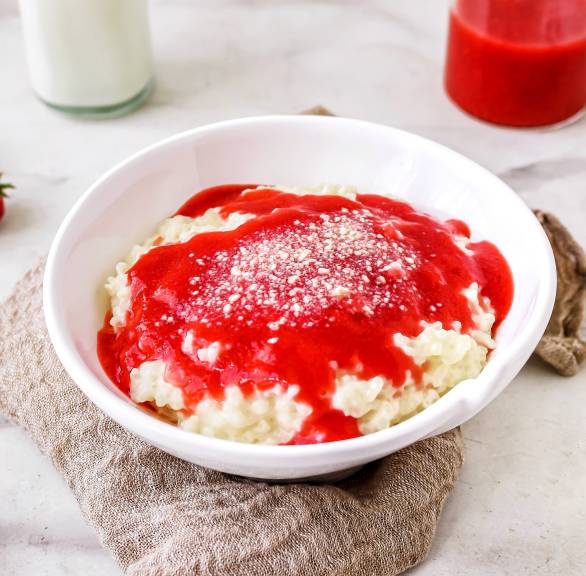 Ryż mleczny à la lody spaghetti