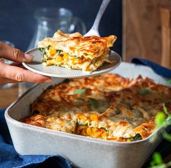 Lasagne z dynią i szpinakiem