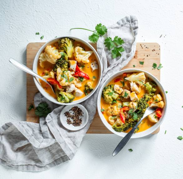 Brokułowo-kalafiorowe curry