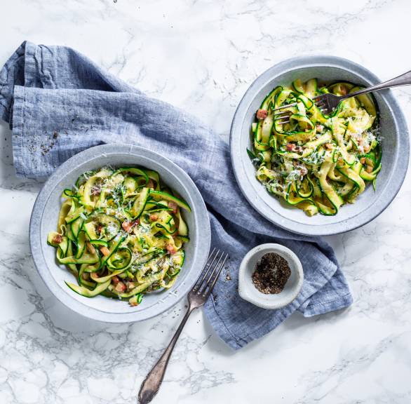 Zoodles z sosem carbonara