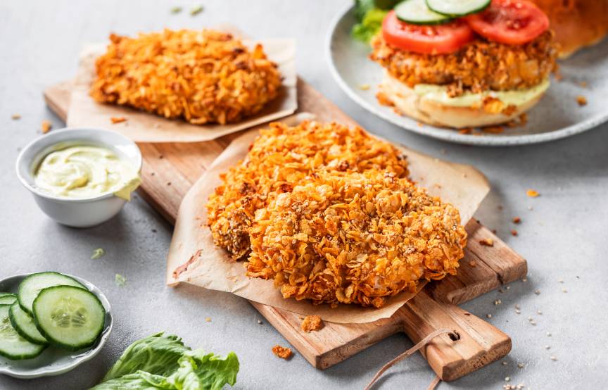 Chrupiące kotlety z kurczaka do burgerów