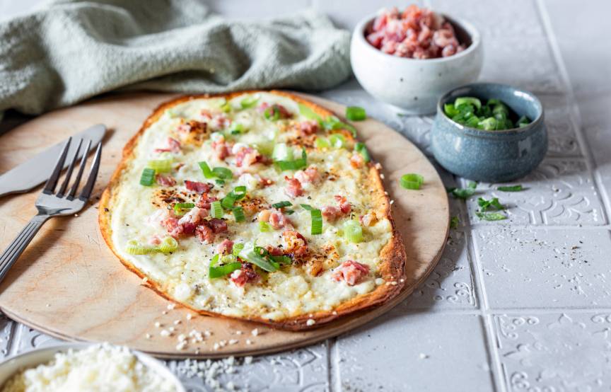 Tarte flambée (Flammkuchen) o niskiej zawartości węglowodanów