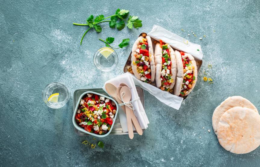 Wegetariańskie pita-wrapy