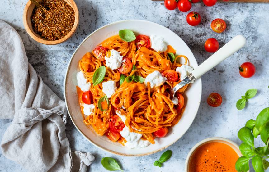 Spaghetti pomidorowe z mozzarellą 2.0