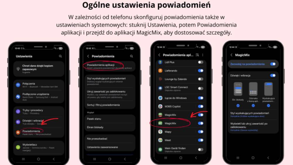 Powiadomienia push ustawienia grafika