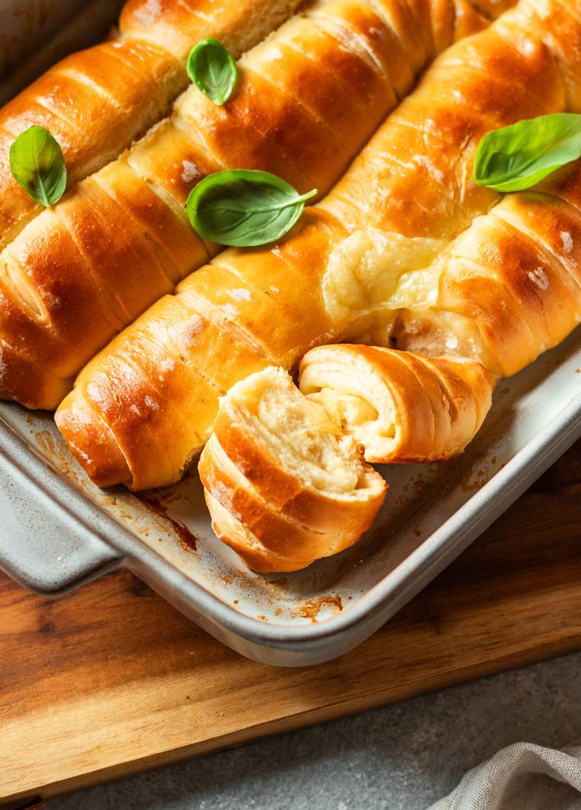 Chleb pieczony z mozzarellą