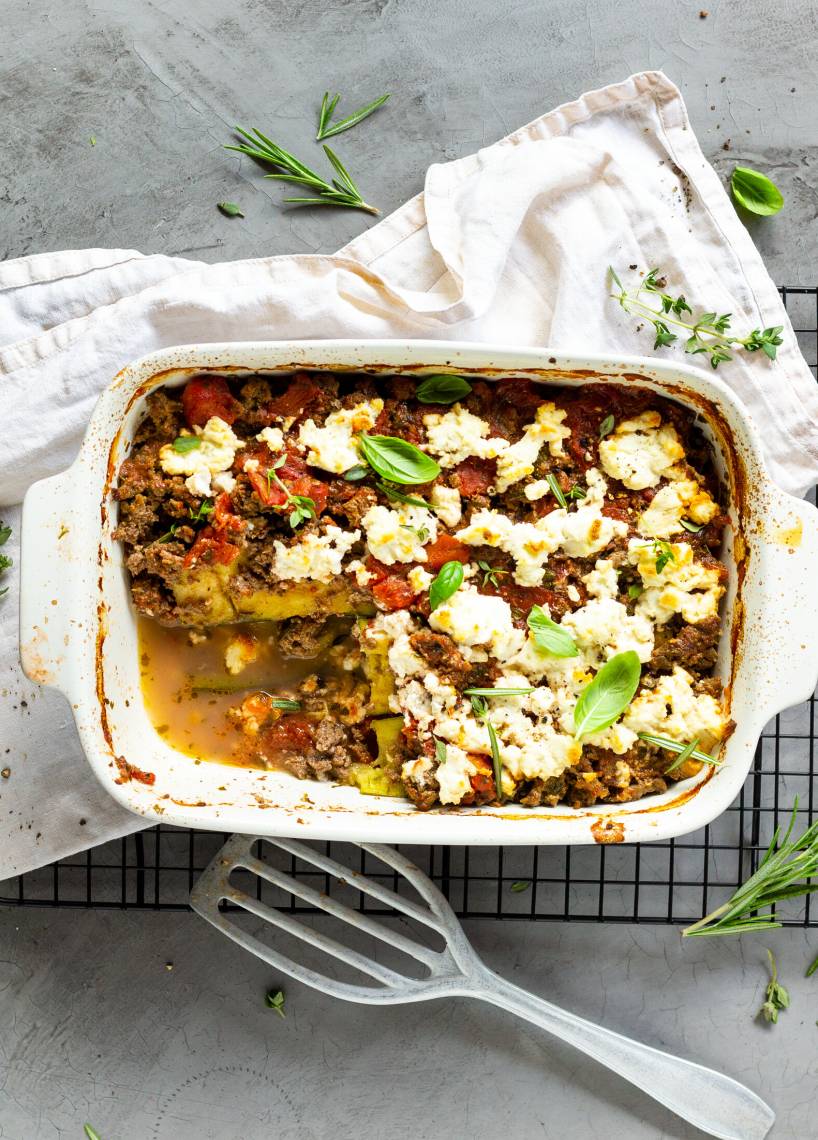 Lasagne z cukinii o niskiej zawartości węglowodanów