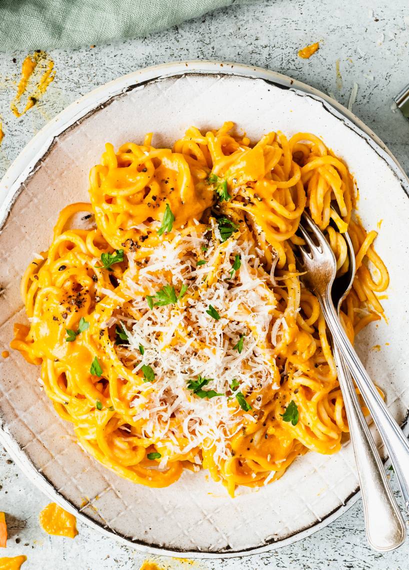 Spaghetti z sosem dyniowym