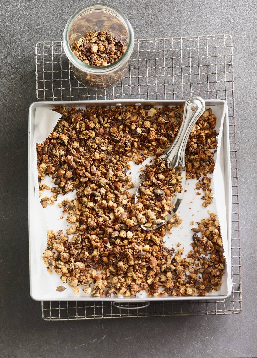 Granola kakaowa o niskiej zawartości węglowodanów