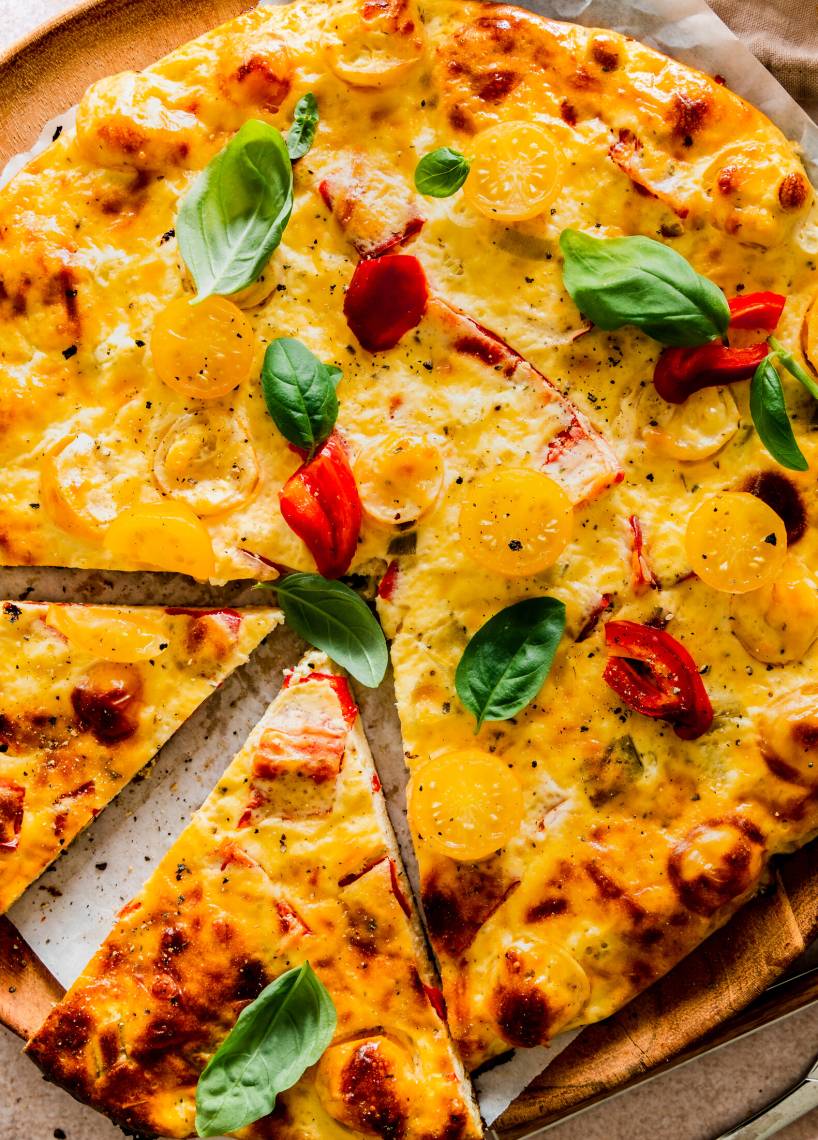 Pizza jajeczna o niskiej zawartości węglowodanów