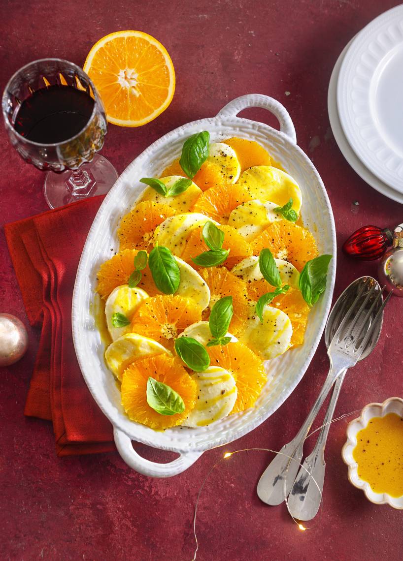 Caprese z pomarańczą i mozzarellą