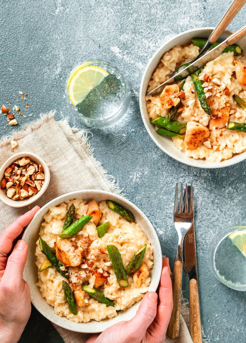 Szparagowe risotto z kurczakiem
