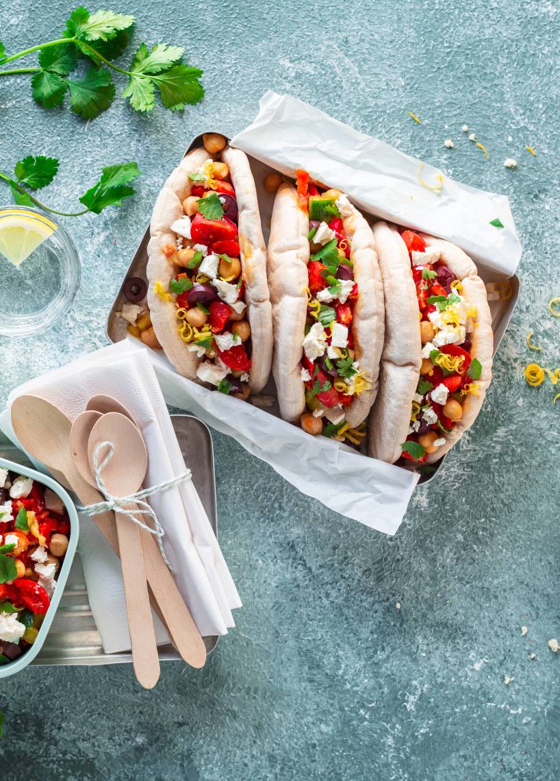 Wegetariańskie pita-wrapy