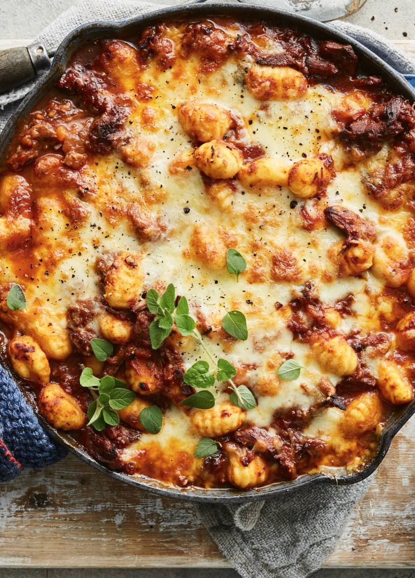 Zapiekane gnocchi w sosie bolońskim