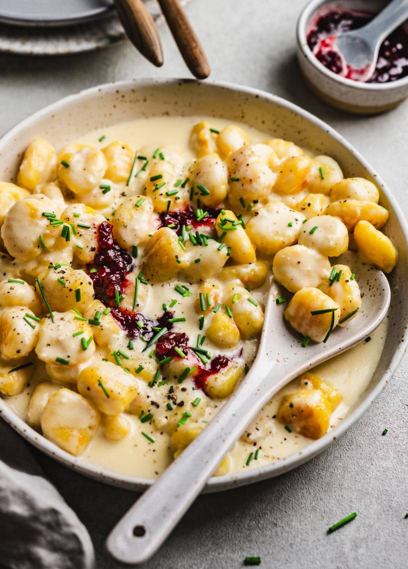 Gnocchi - camembert z żurawiną
