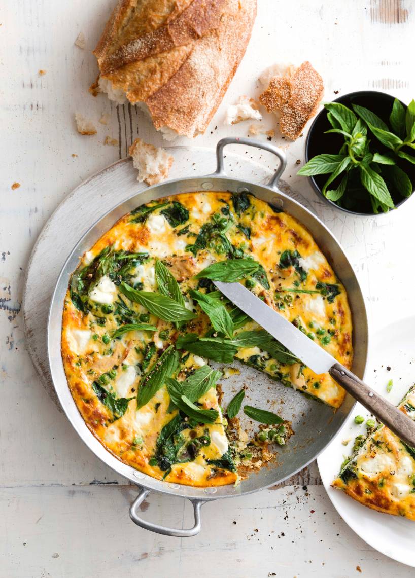 Frittata z groszkiem i kurczakiem