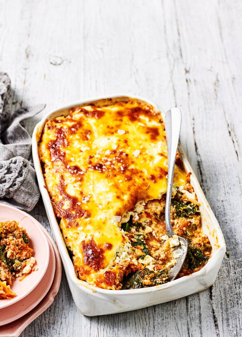 Lasagne z indykiem i jarmużem