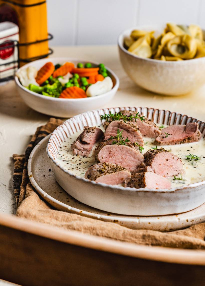 Polędwiczki wieprzowe w sosie gorgonzola