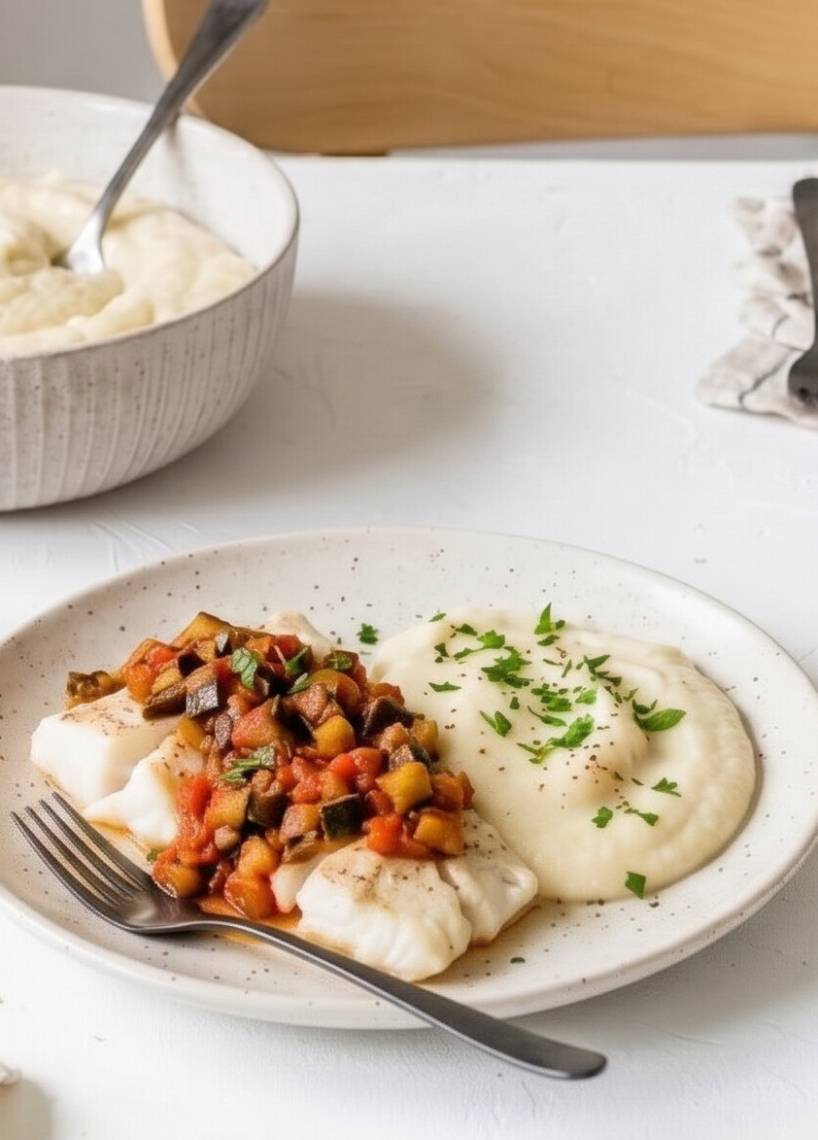 Filet rybny low-carb z warzywami ratatouille
