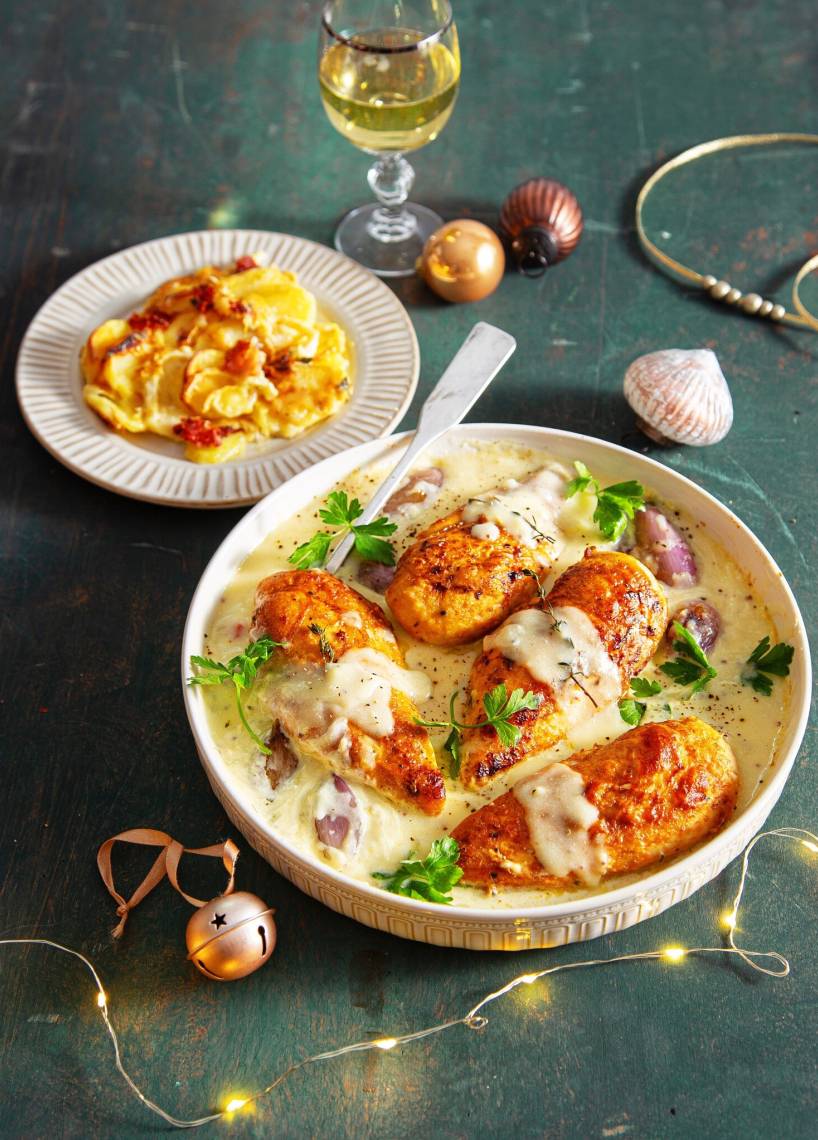 Kremowy kurczak z czosnkowym parmezanem