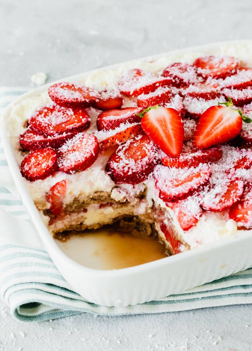 Truskawkowo-kokosowe tiramisu