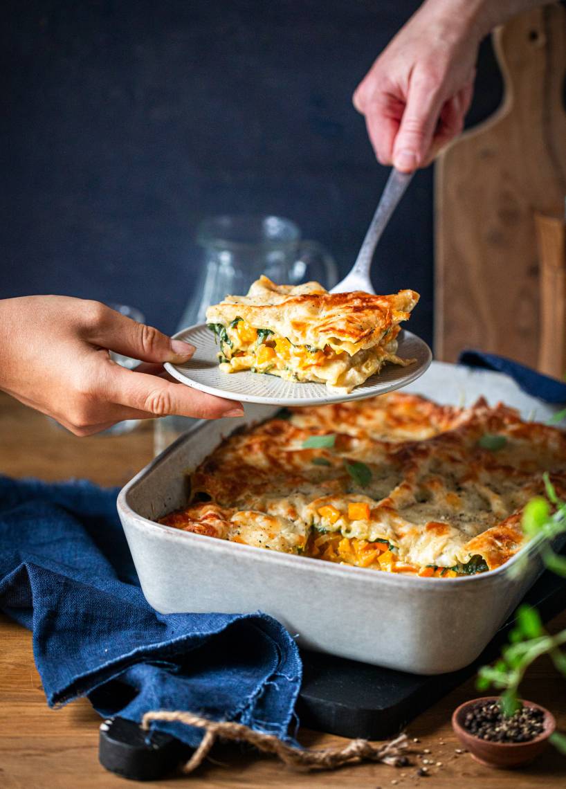 Lasagne z dynią i szpinakiem