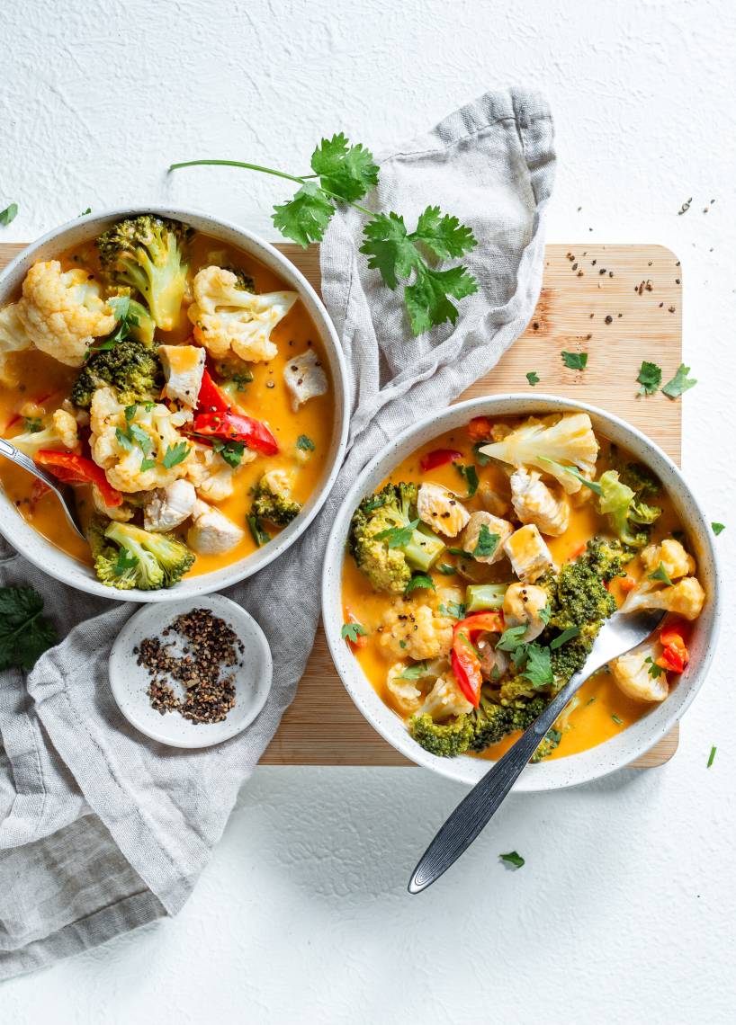 Brokułowo-kalafiorowe curry