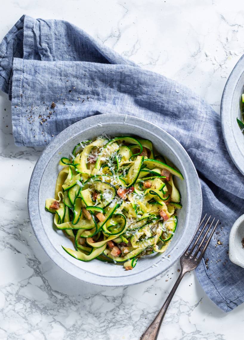 Zoodles z sosem carbonara